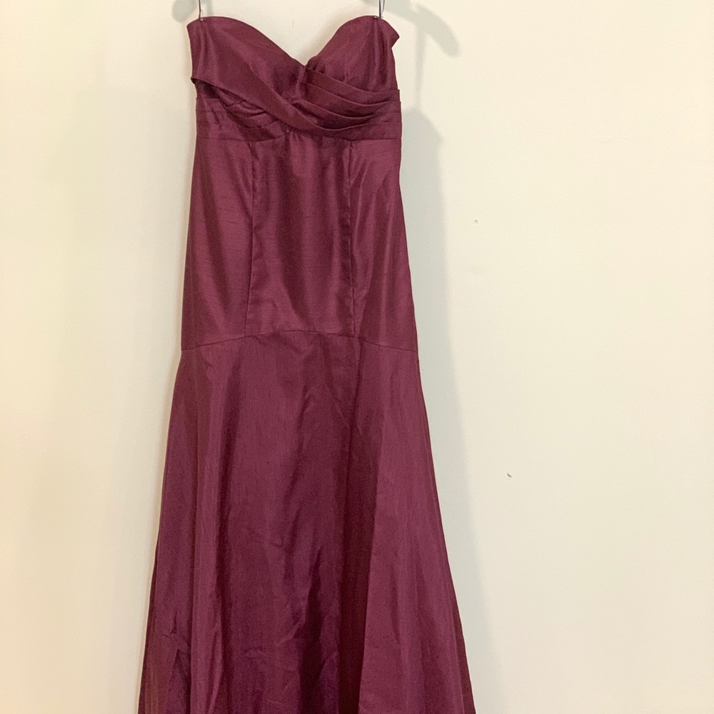 Jenny Yoo Strapless Burgundy Bridesmaid- Size 12